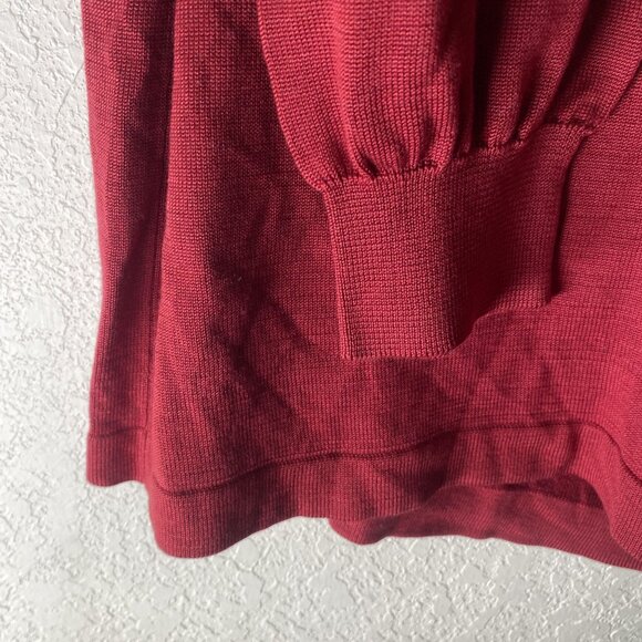 Jhane‎ Barnes 100% Silk Burgundy Long Sleeve Sweater Mens L Pullover Holiday - Picture 5 of 9